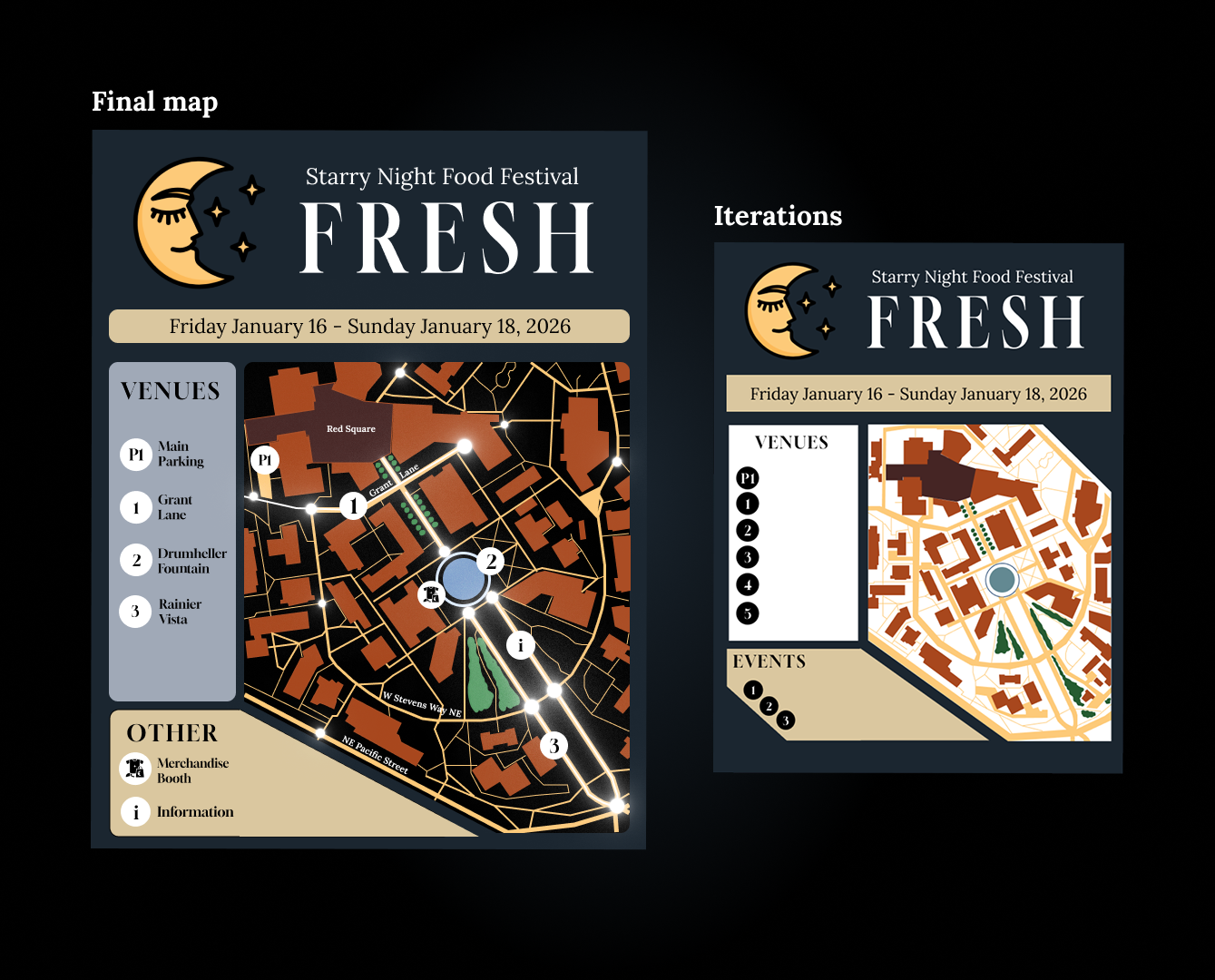 FRESH festival map — layout and vendor placement for Starry Night Food Festival